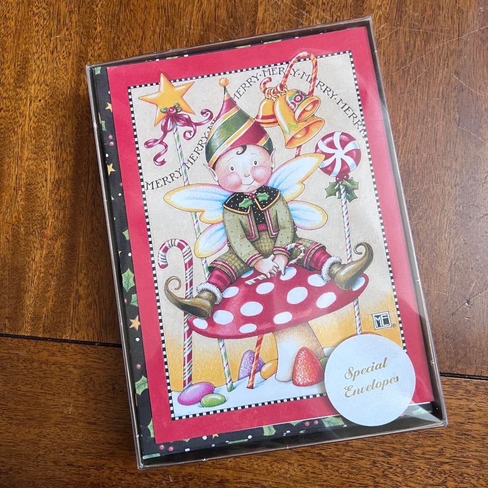 Vtg. 2002 Christmas Cards Envelopes Set of 20 Mary Engelbreit Merry Elf / Opened